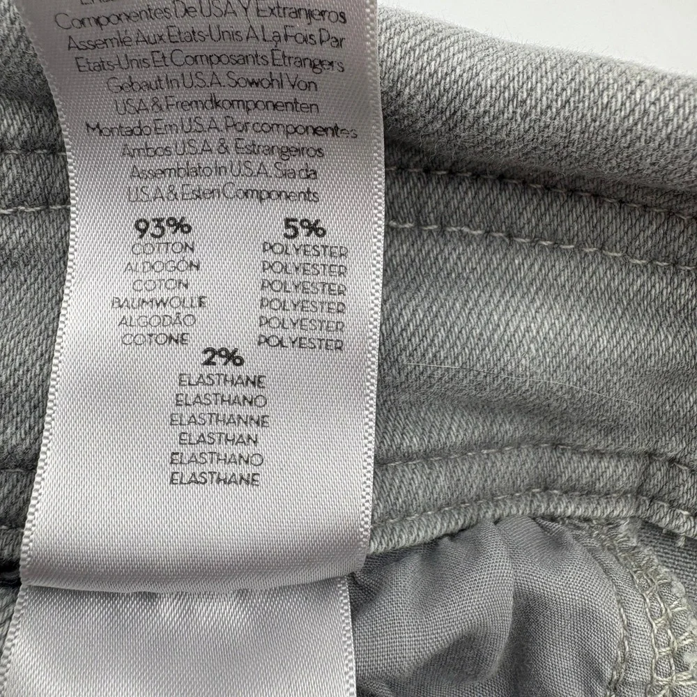 MOTHER The Swooner Exposed Snap Ankle High Waisted Jeans Gray Denim Size 24‎